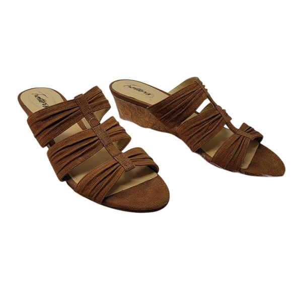 Trotters Damen Mia Slides CognacWedge Strappy Summer Women's Sandal 9N - Picture 2 of 6